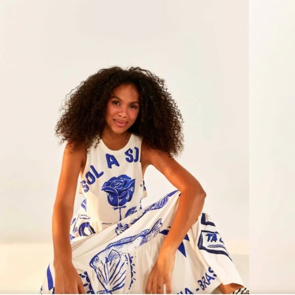 White Rainha Das Aguas T Shirt Dress - NWT Size M - Picture 2 of 4